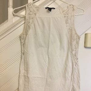 Tank, White Lace on Sides